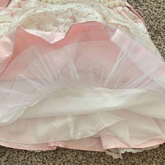 Pink dress Elegant Pink Lace Kids Dress T5 - Picture 6 of 9